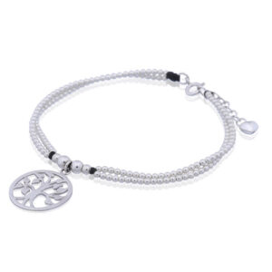 A tree of life silver macrame bracelet