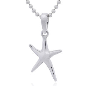 A sterling silver starfish charm pendant sealife jewelry