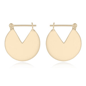 A pair of yellow gold plated finish modern round 925 silver hoops