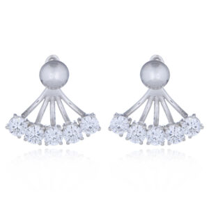 A pair of curved line cubic zirconia with 6mm 925 silver studs