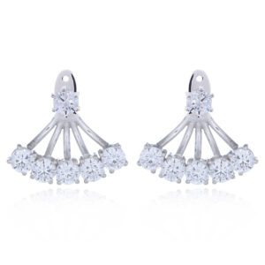 A pair of 5 mm round cz 925 silver swing stud earrings