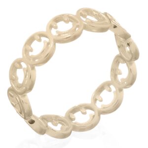 A smiling faces figured out 925 silver gold plated ring