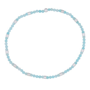A dashing amazonite stone stretchable bracelet with 925 silver spacer