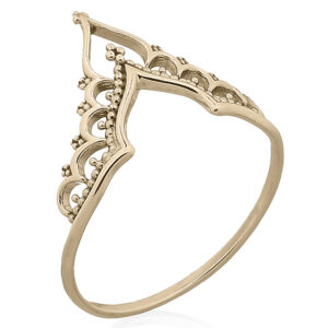 Golden Chevron 925 silver ring
