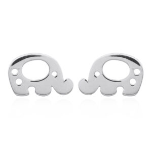 Silver baby elephant studs