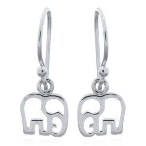Elephant Silver Dangle Earrings