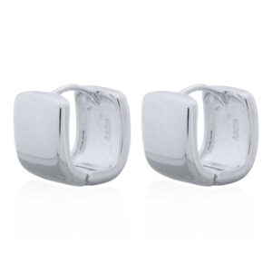 Square Silver Huggie Click