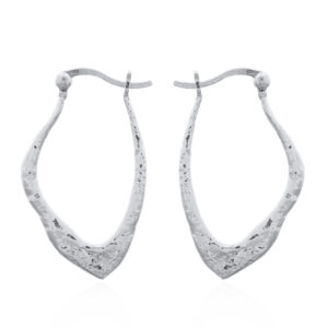 Silver Abstract Hoop