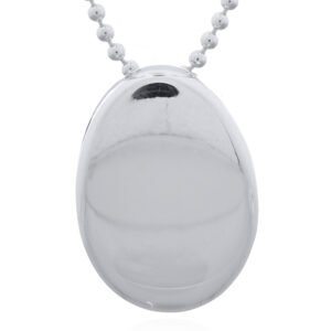 Sterling silver oval disc pendant