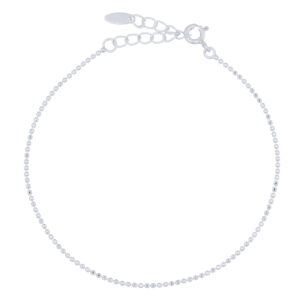 Silver Faceted Bead Chain Bracelet