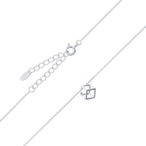 Silver Open Cube Necklace