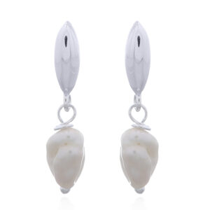 Unique Freshwater Baroque Pearl Drop Stud Earrings
