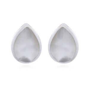 Silver MOP Raindrop Stud Earrings