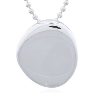 Sterling Silver Smooth Pebble Pendant Charm