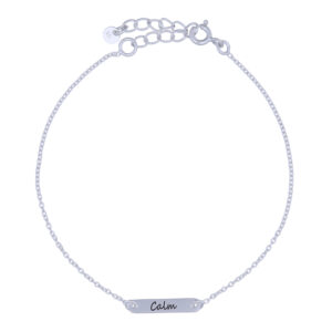 925 Silver 'CALM' Bar Bracelet