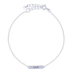 925 Silver 'LOVE' Bar Bracelet