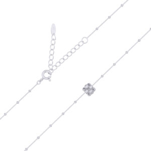 Silver Beaded Cable Chain Necklace