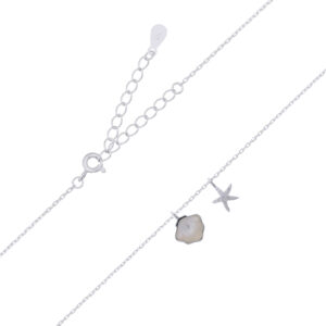 Silver Seashell Starfish Necklace