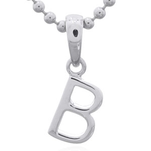 Sterling Silver Capital Letter “B” Pendant