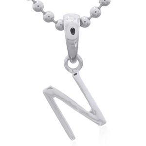 Sterling Silver Capital Letter “N” Pendant