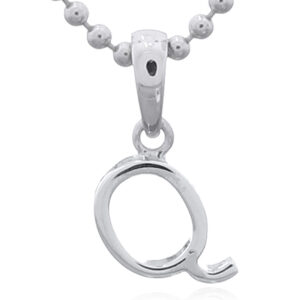 Sterling Silver Capital Letter “Q” Pendant