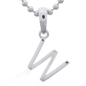 Sterling Silver Capital Letter “W” Pendant
