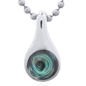 925 Sterling Silver Tear Drop Pendant with Abalone Shell Inlay