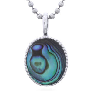 Abalone Shell Oval Bezel 925 Silver Pendant