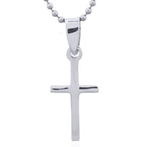 A delicate fine sterling silver cross pendant