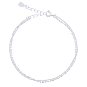 Sterling Silver Double Layer Chain Bracelet