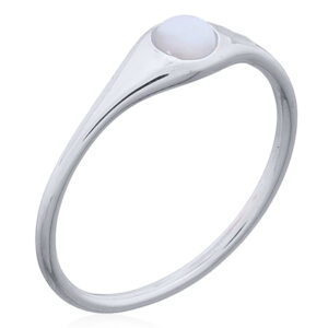 Circle MOP Inlay Silver Band Ring