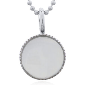 Circular Mother of Pearl Pendant in Sterling Silver Bezel