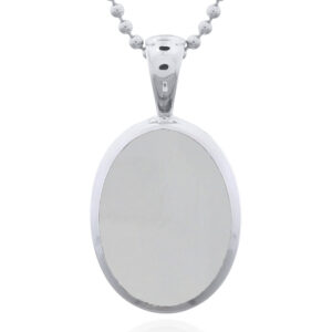 Oval Mother of Pearl Bezel Pendant Silver