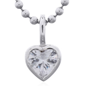 Sparkling Heart-Shaped CZ Pendant in Sterling Silver