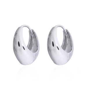 Sterling Silver Pointed Curve Chunky Hoop Earrings