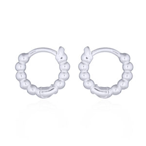 Donut Huggie 925 Silver Hoop Earrings