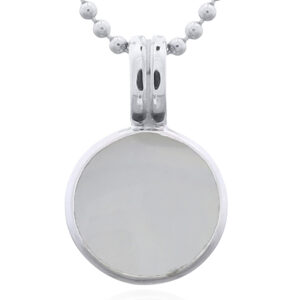 925 Sterling Silver MOP Circle Pendant with Twin Bail