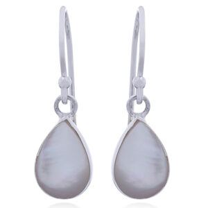 Drop Mother of Pearl Silver Dangler Earrings
