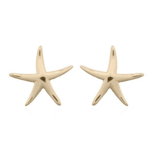 925 Sterling Silver Dancing Starfish Stud Earrings Gold Plated