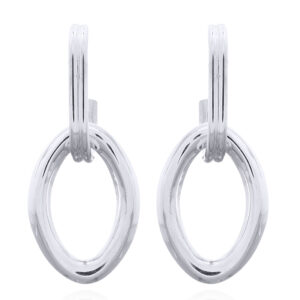 Oval Doorknocker Sterling Silver Stud Earrings