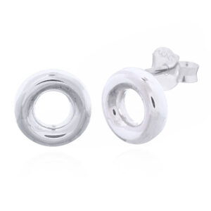 Donut 925 Sterling Silver Stud Earrings
