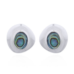 Irregular Abalone Triangle Sterling Silver Studs