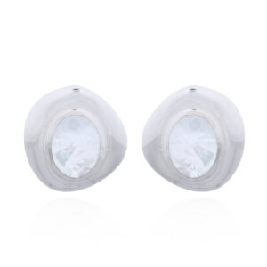 Irregular MOP Triangle Sterling Silver Studs