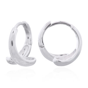 Sculptural Twisted Wave Silver Hinged Hoop Earrings