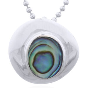 Irregular Abalone Inlay Silver Triangle Pendant