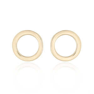 Silver 8mm Circle Studs Gold Plated