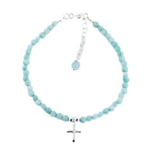 Crystal Bead Cross Bracelet
