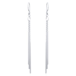 925 Sterling Silver Triple Bar Dangle Earrings
