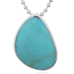 Round Corner Triangle Green Stone Pendant in 925 Silver