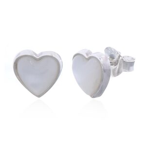Mother of Pearl Heart Studs